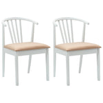 Spisestuestol 2 Pcs Hvit Og Brun Solid Gummitre