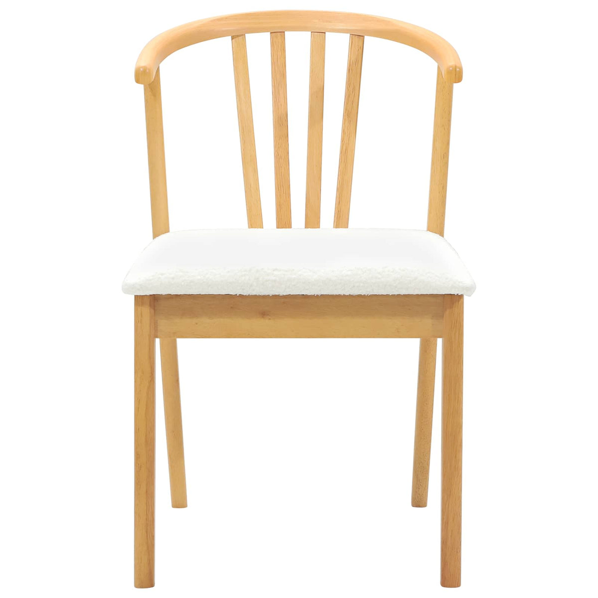 Spisestuestol 2 Pcs Naturlig Og Hvit Solid Gummitre