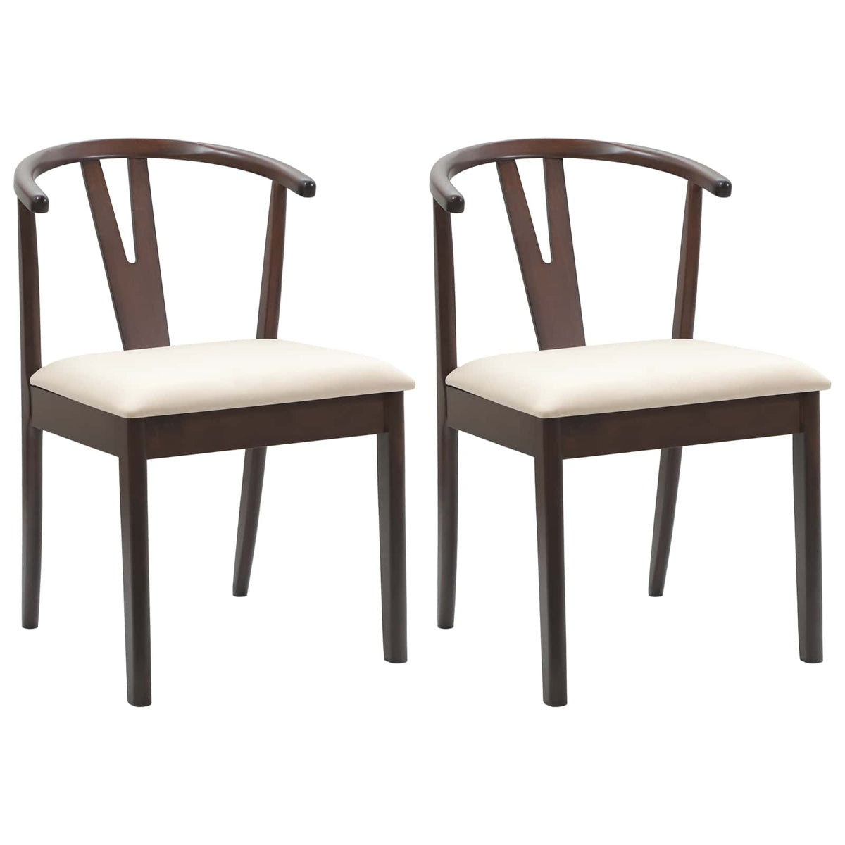 Spisestuestol 2 Pcs Lys Brun Og Lys Solid Gummitre