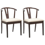 Spisestuestol 2 Pcs Lys Brun Og Lys Solid Gummitre