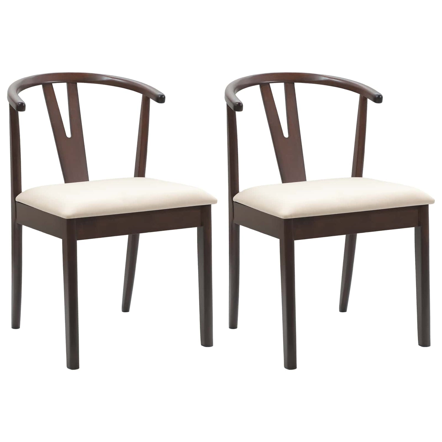 Spisestuestol 2 Pcs Lys Brun Og Lys Solid Gummitre