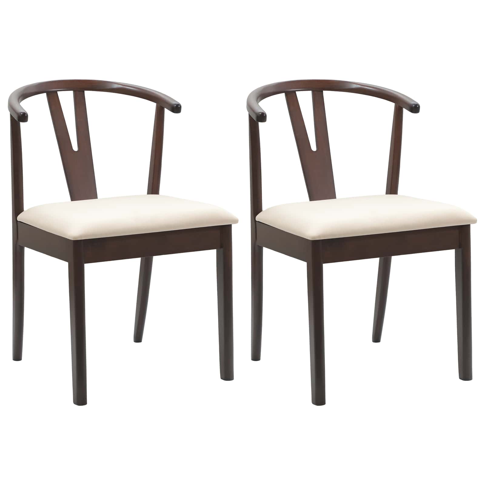 Spisestuestol 2 Pcs Lys Brun Og Lys Solid Gummitre