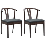 Spisestuestol 2 Pcs Lys Brun Og Svart Solid Gummitre