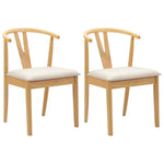 Spisestuestol 2 Pcs Naturlig Og Lys Solid Gummitre