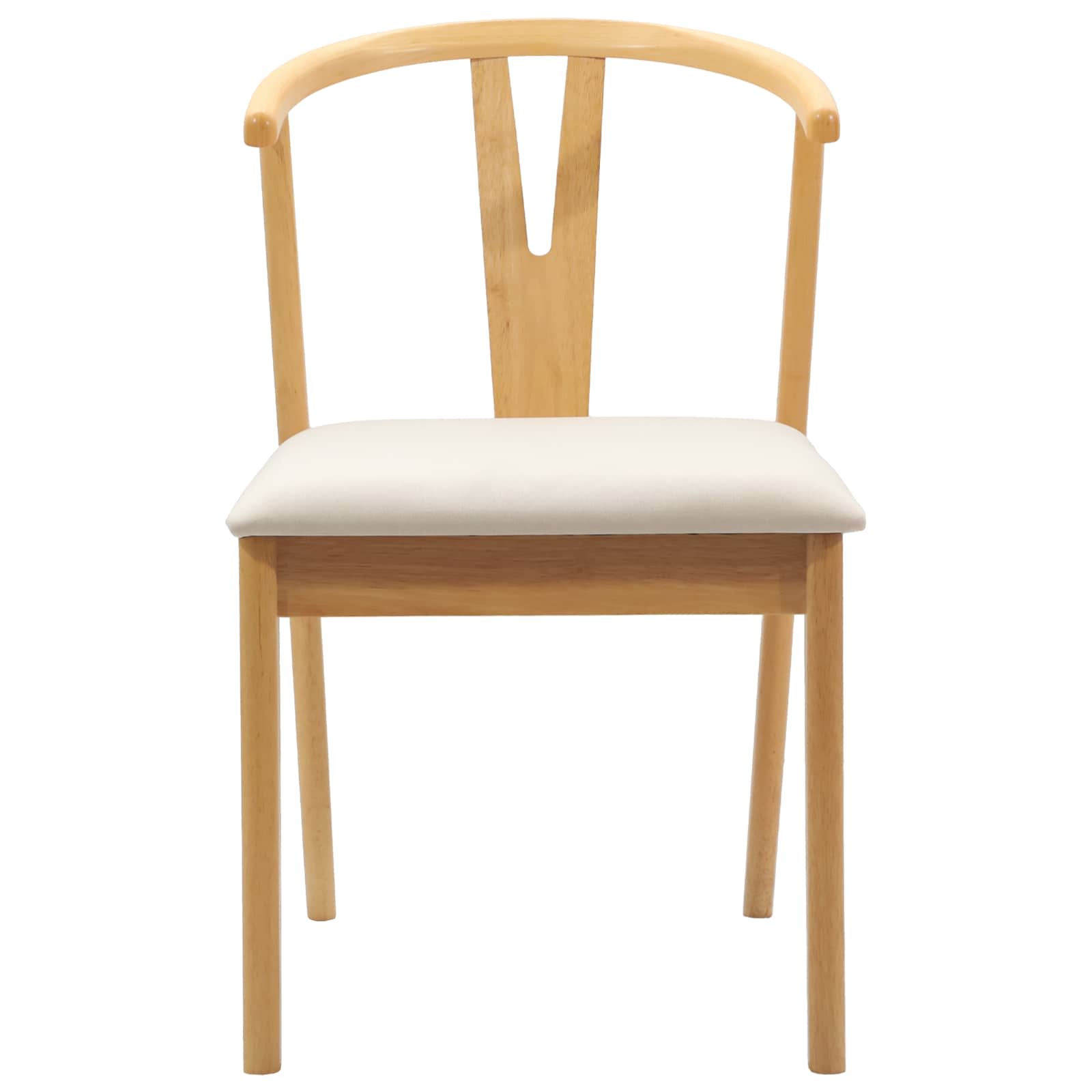 Spisestuestol 2 Pcs Naturlig Og Lys Solid Gummitre