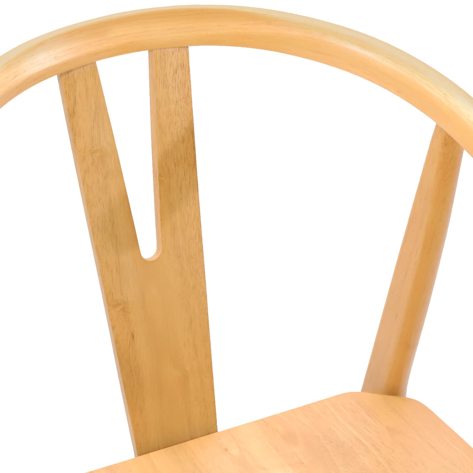 Spisestuestol 2 Pcs Naturlig Solid Gummitre