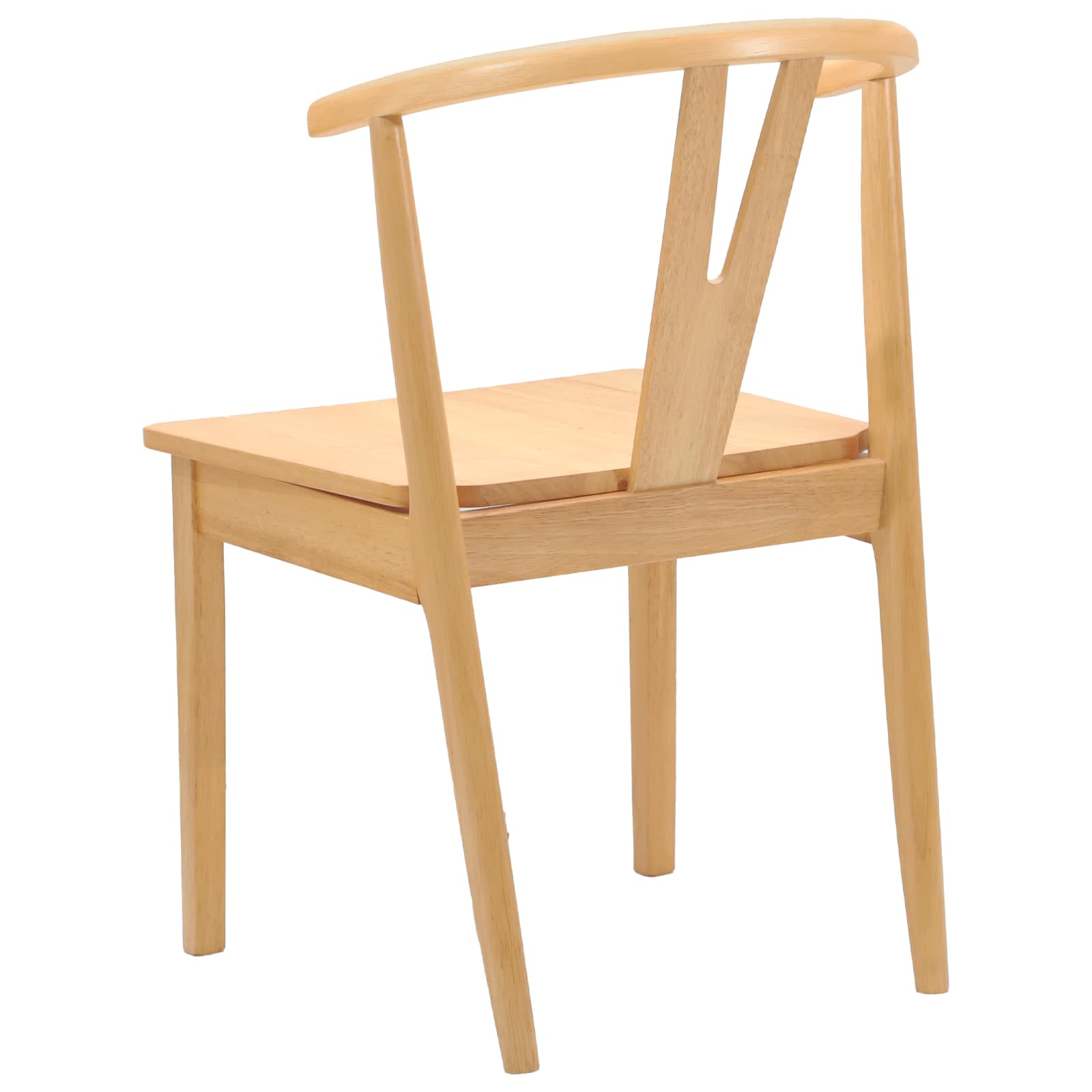 Spisestuestol 2 Pcs Naturlig Solid Gummitre