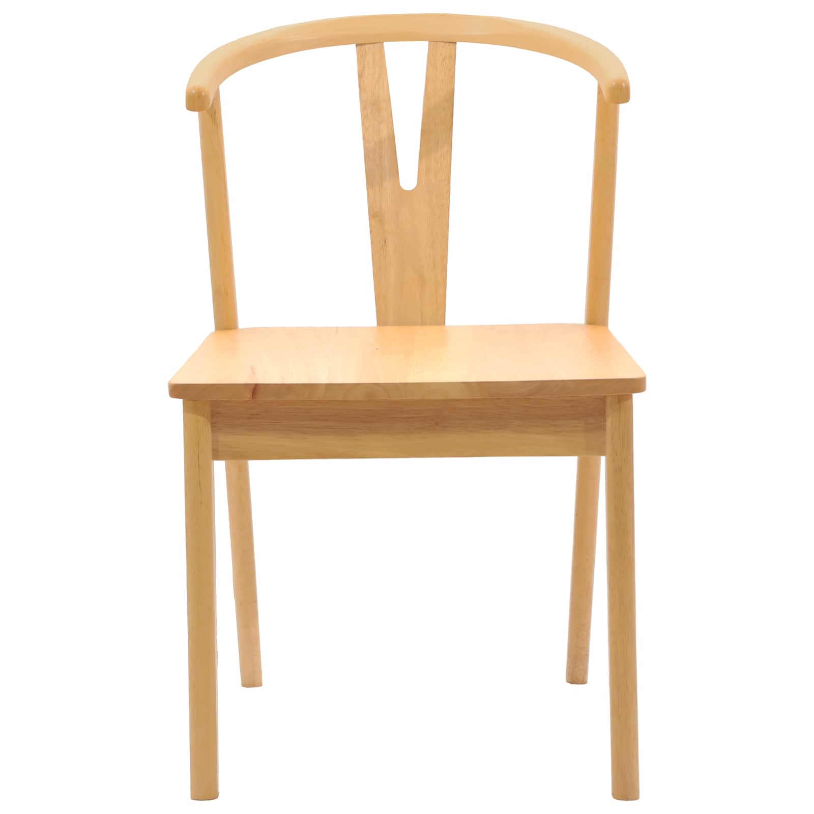 Spisestuestol 2 Pcs Naturlig Solid Gummitre