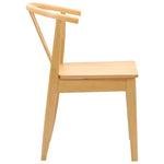 Spisestuestol 2 Pcs Naturlig Solid Gummitre