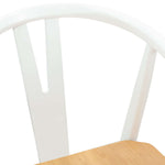 Spisestuestol 2 Pcs Hvit Og Naturlig Solid Gummitre