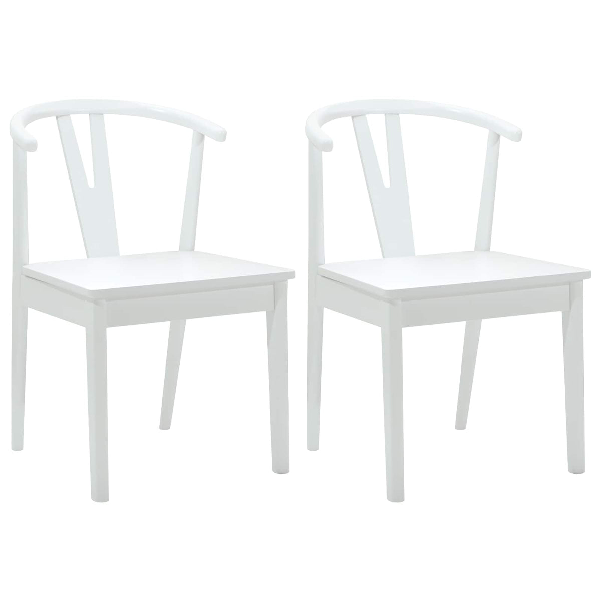 Spisestuestol 2 Pcs Hvit Og Hvit Solid Gummitre