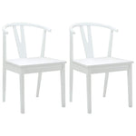 Spisestuestol 2 Pcs Hvit Og Hvit Solid Gummitre