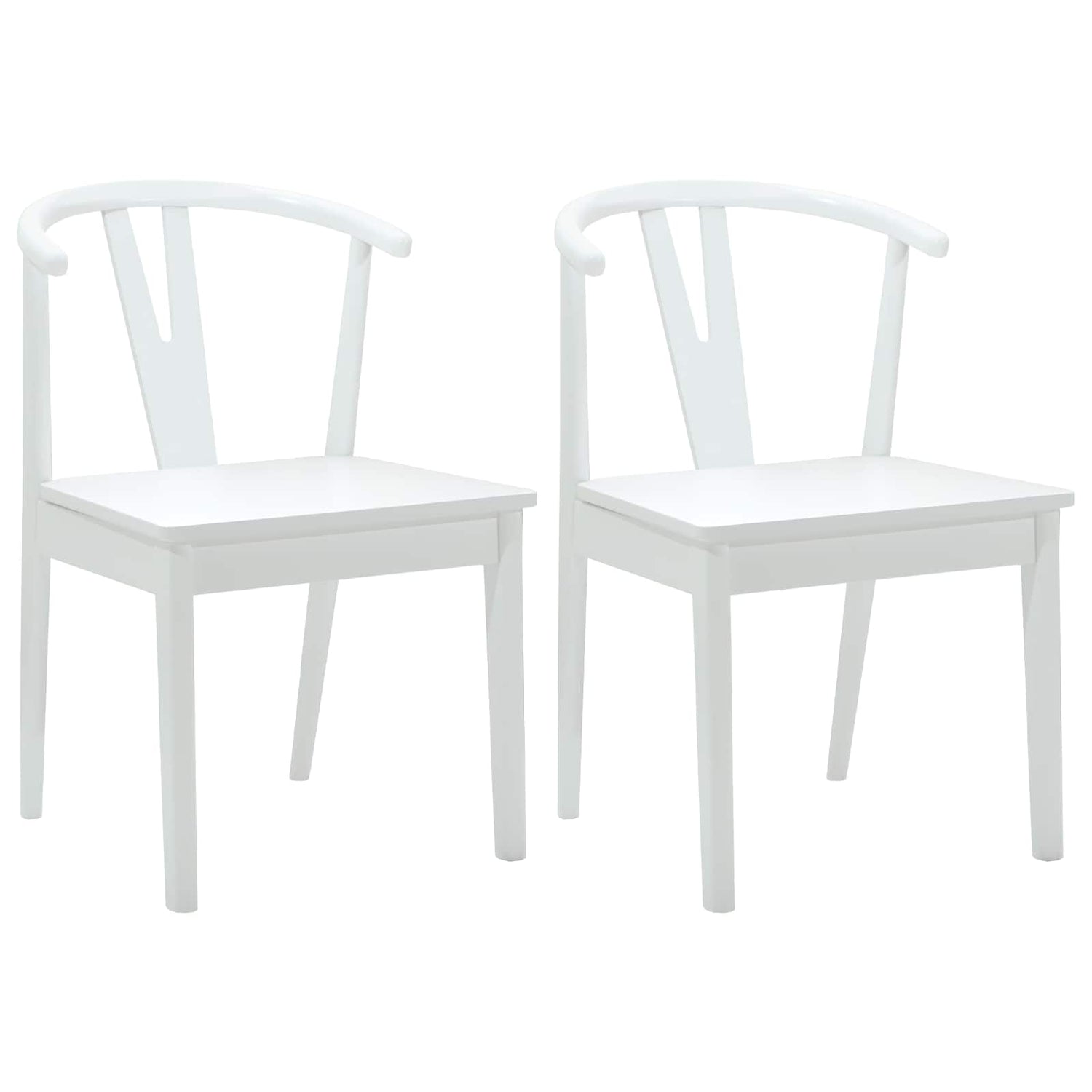 Spisestuestol 2 Pcs Hvit Og Hvit Solid Gummitre