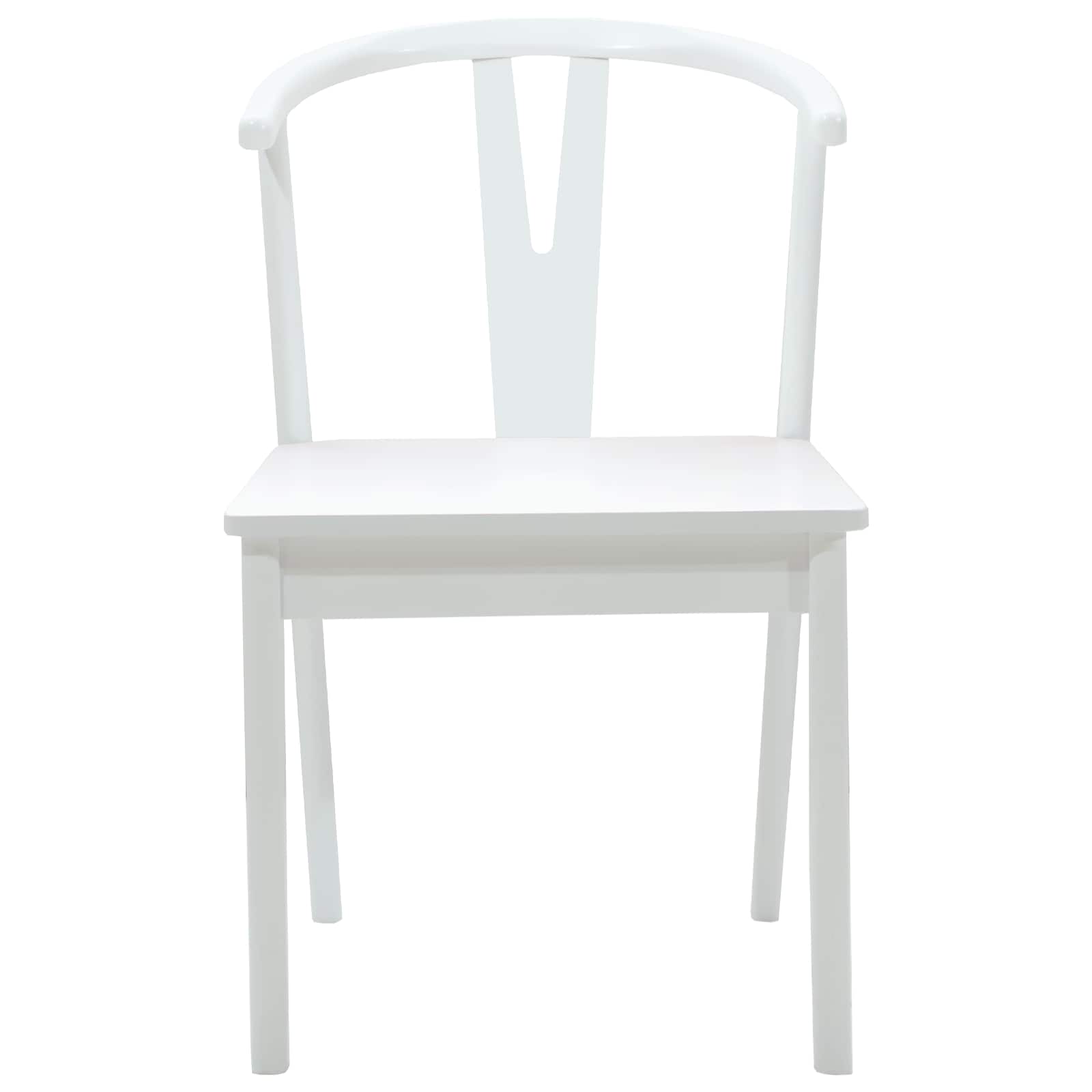 Spisestuestol 2 Pcs Hvit Og Hvit Solid Gummitre