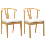 Spisestuestol 2 Pcs Naturlig Og Lys Solid Gummitre