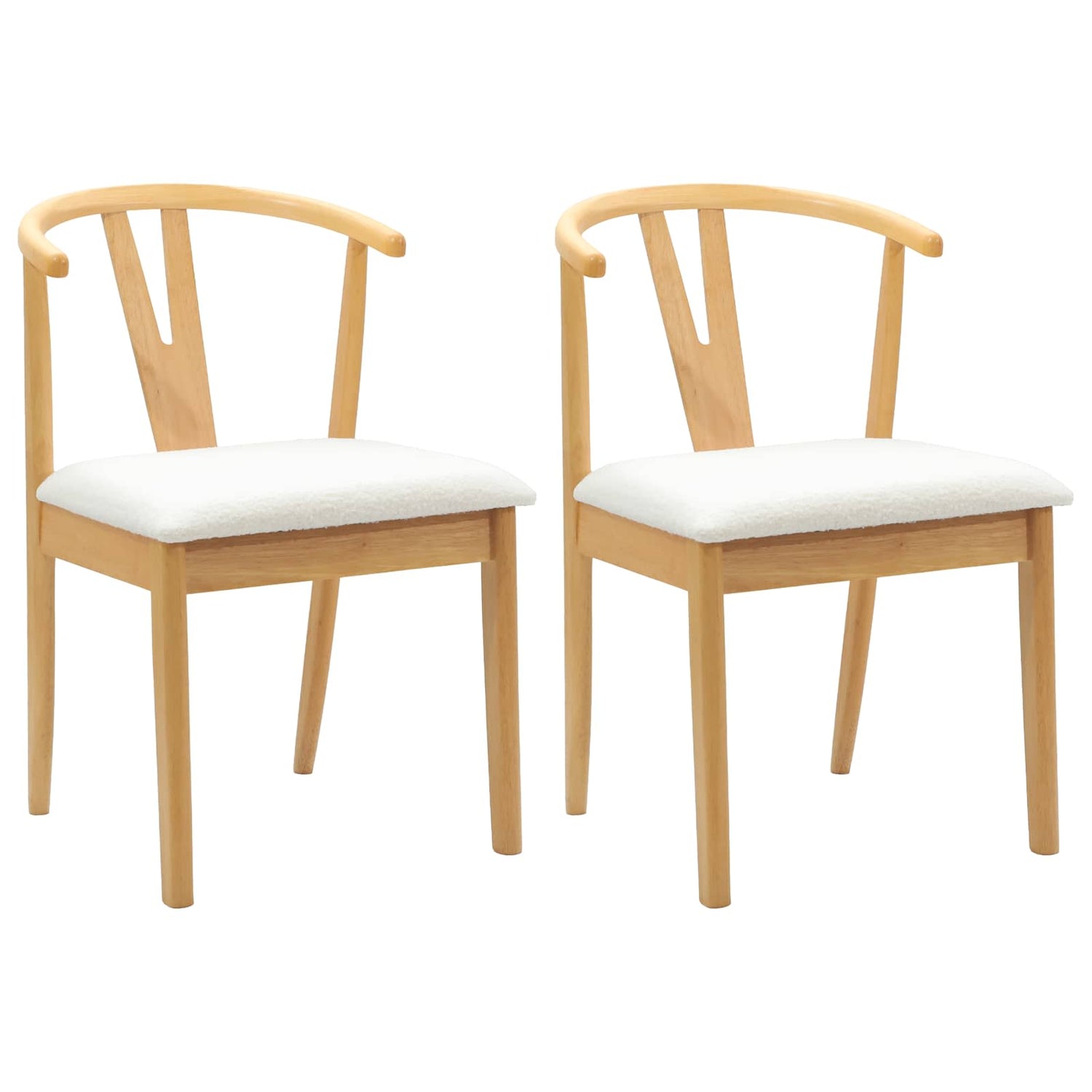 Spisestuestol 2 Pcs Naturlig Og Lys Solid Gummitre