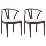 Spisestuestol 2 Pcs Lys Brun Og Lys Solid Gummitre