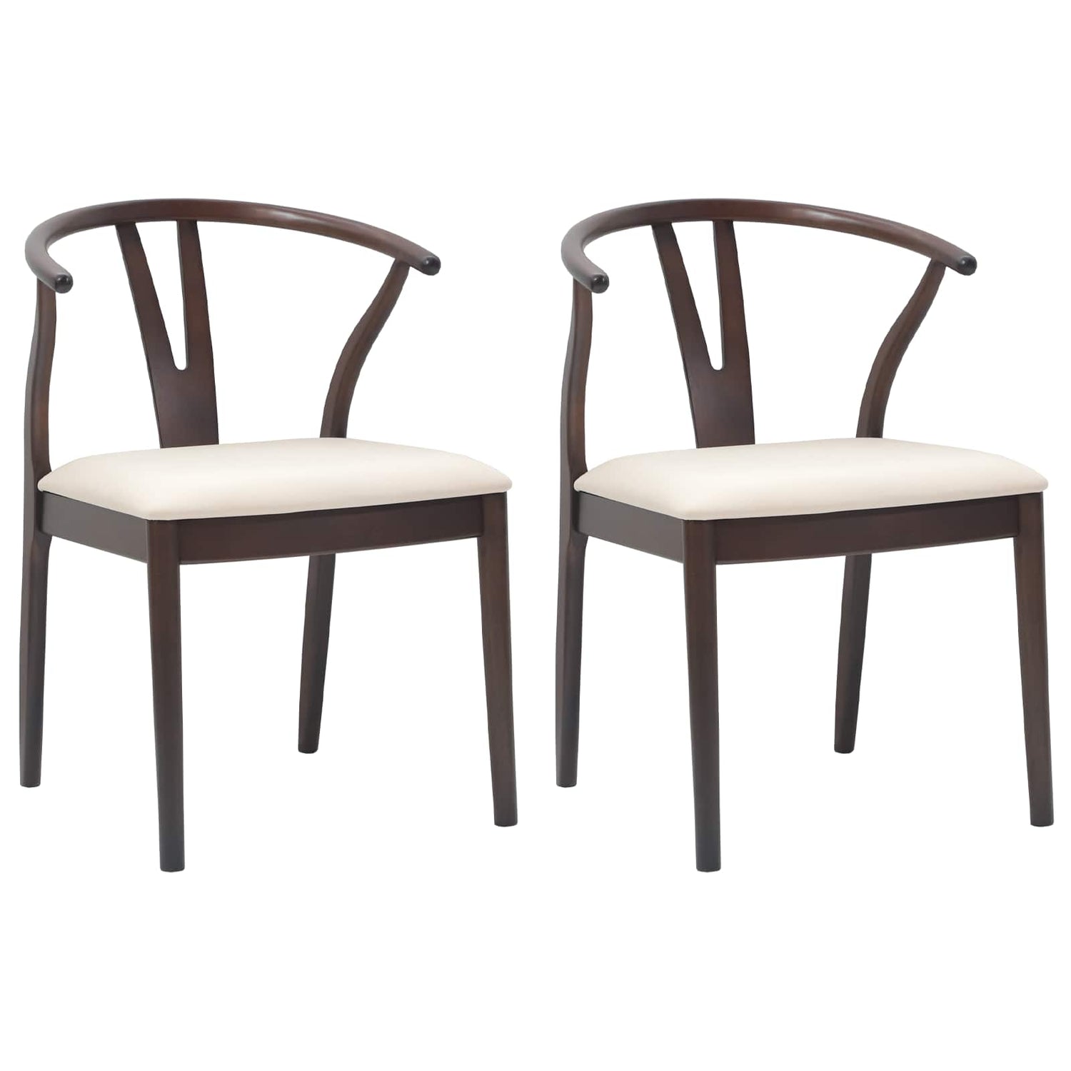Spisestuestol 2 Pcs Lys Brun Og Lys Solid Gummitre