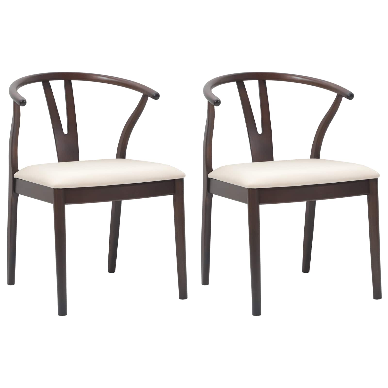 Spisestuestol 2 Pcs Lys Brun Og Lys Solid Gummitre