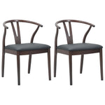 Spisestuestol 2 Pcs Lys Brun Og Svart Solid Gummitre