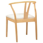 Spisestuestol 2 Pcs Naturlig Og Lys Solid Gummitre