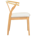 Spisestuestol 2 Pcs Naturlig Og Lys Solid Gummitre
