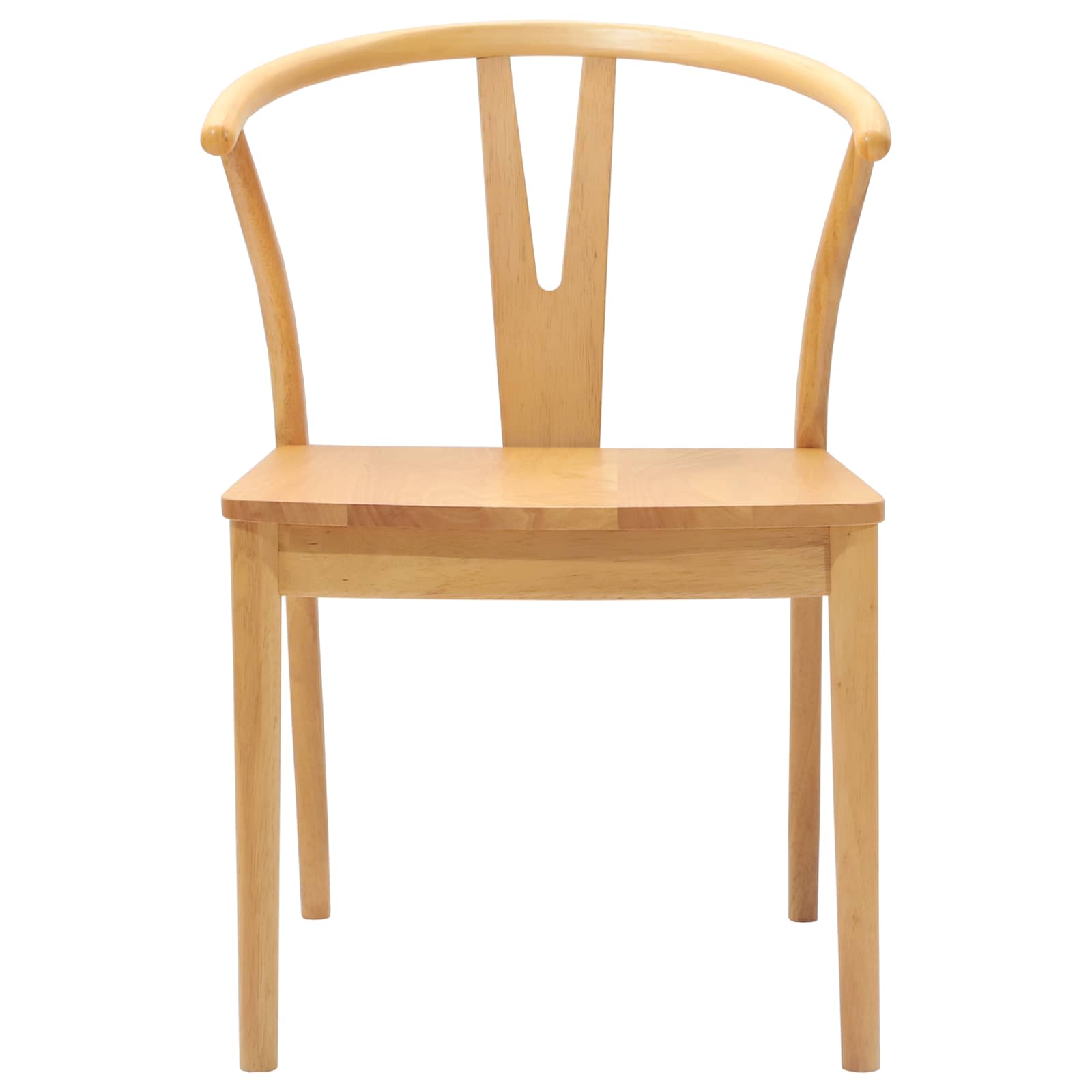 Spisestuestol 2 Pcs Naturlig Solid Gummitre