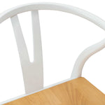 Spisestuestol 2 Pcs Hvit Og Naturlig Solid Gummitre