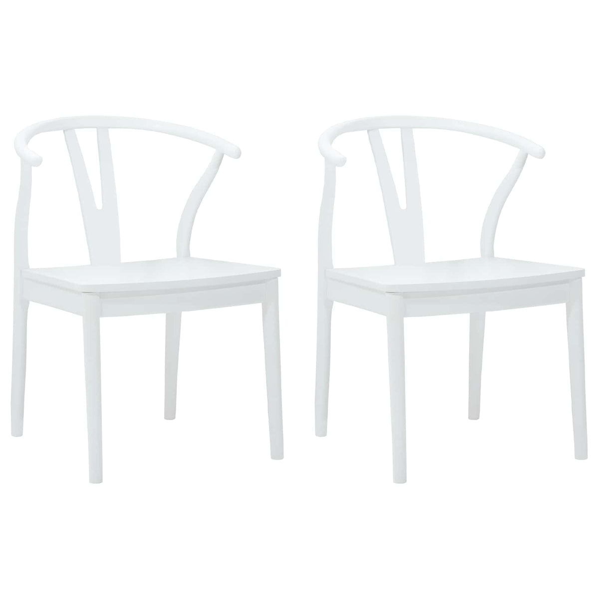 Spisestuestol 2 Pcs Hvit Og Hvit Solid Gummitre