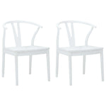 Spisestuestol 2 Pcs Hvit Og Hvit Solid Gummitre