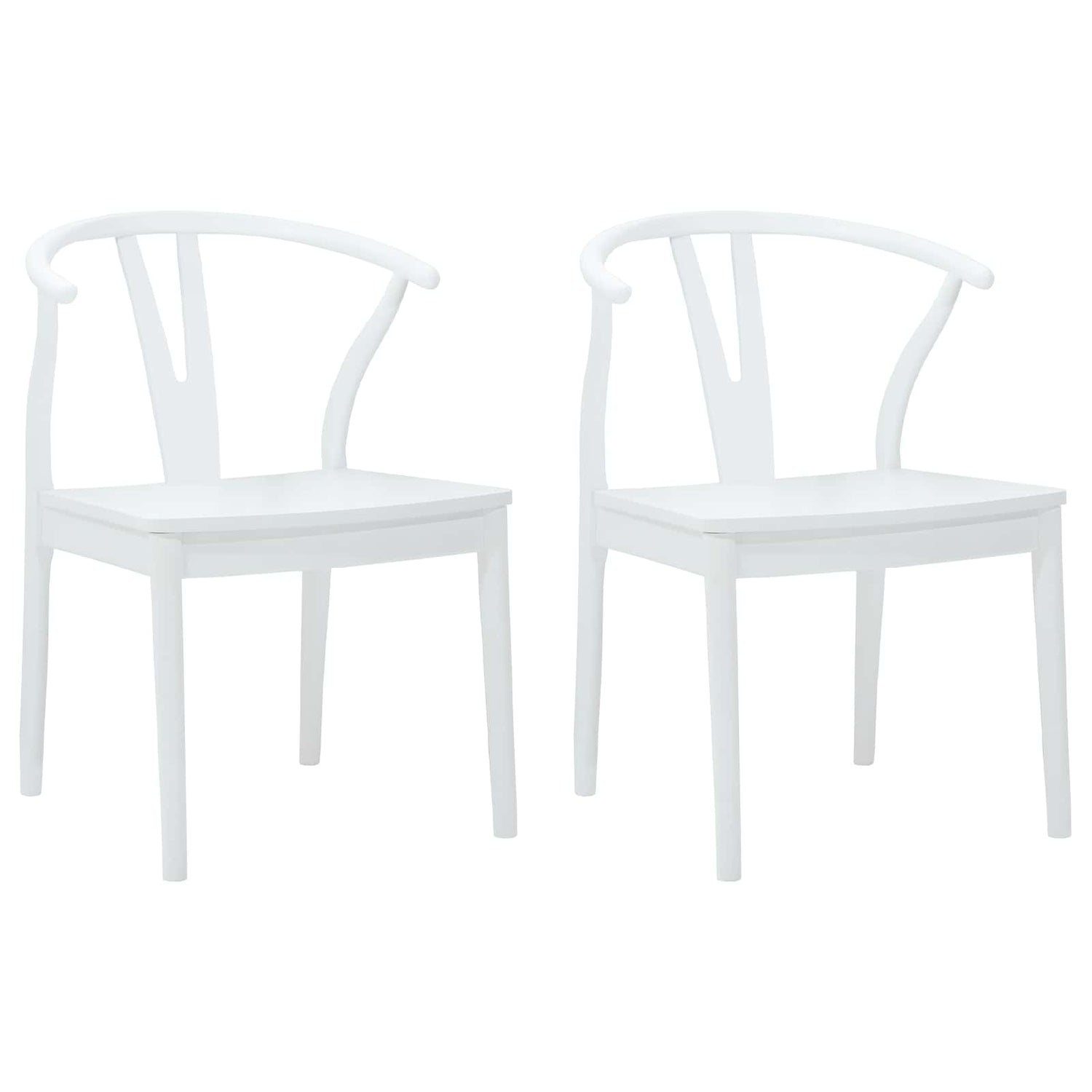 Spisestuestol 2 Pcs Hvit Og Hvit Solid Gummitre
