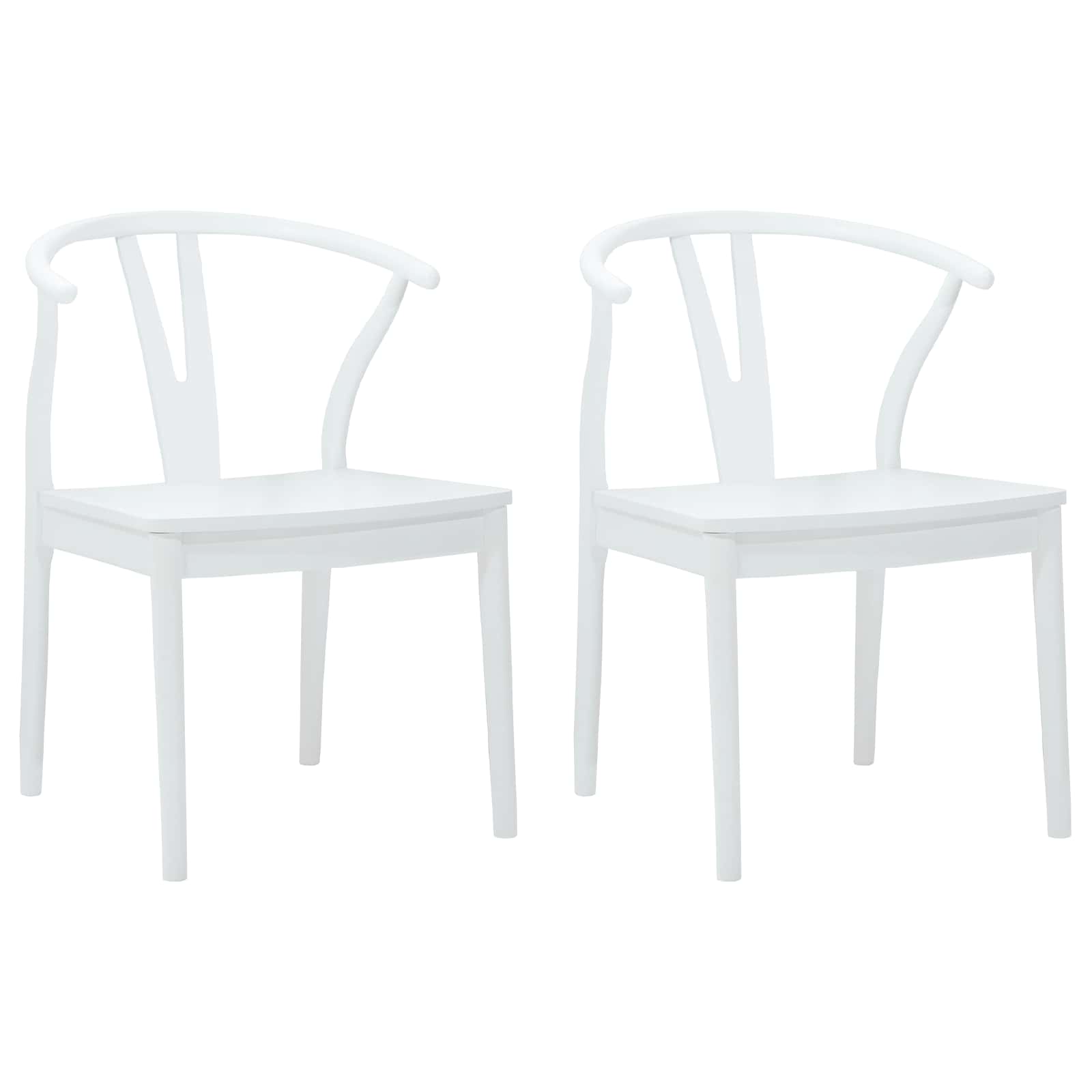 Spisestuestol 2 Pcs Hvit Og Hvit Solid Gummitre