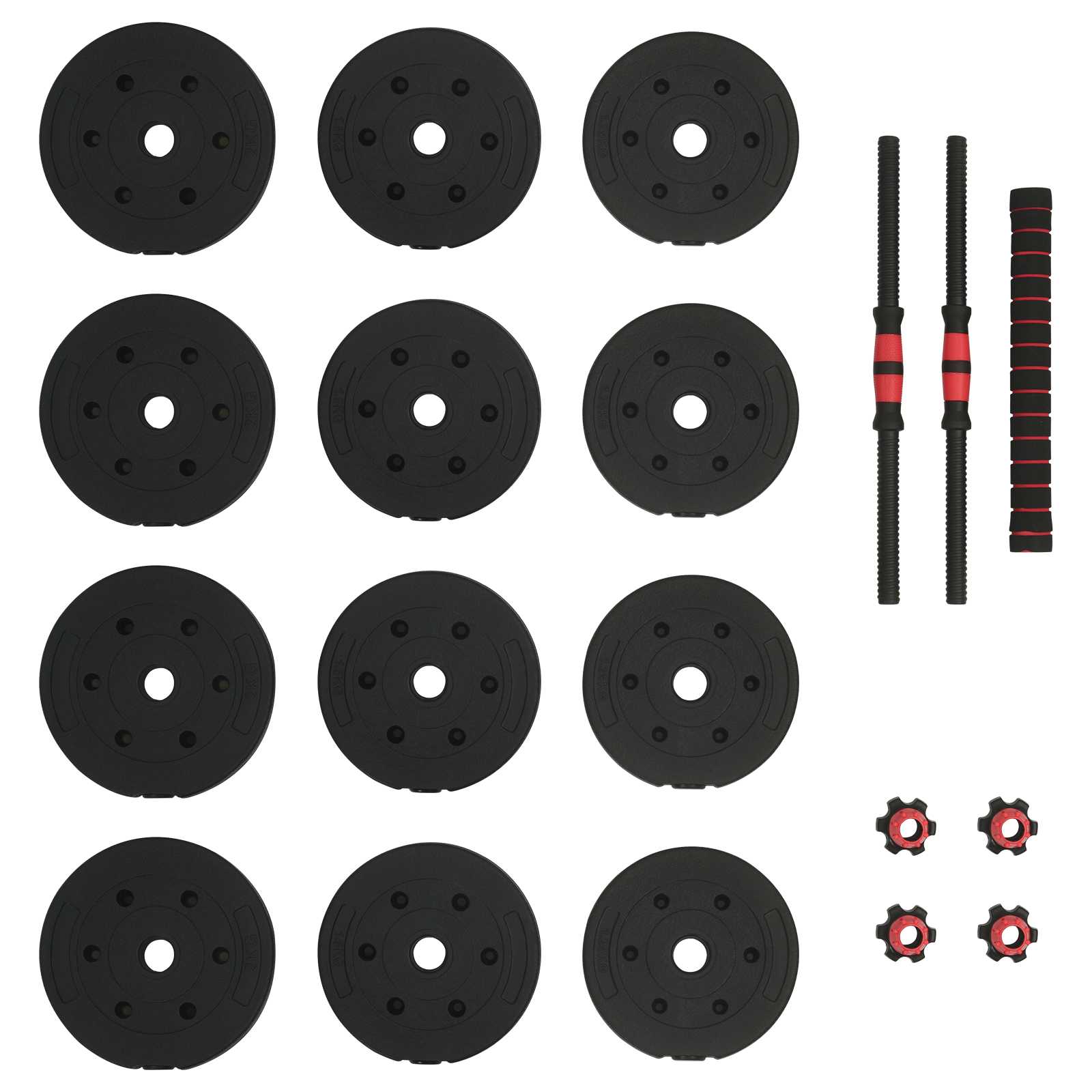2-I-1 Manual Og Vektstang Sett 20Kg 20Kg Svart Og Rød