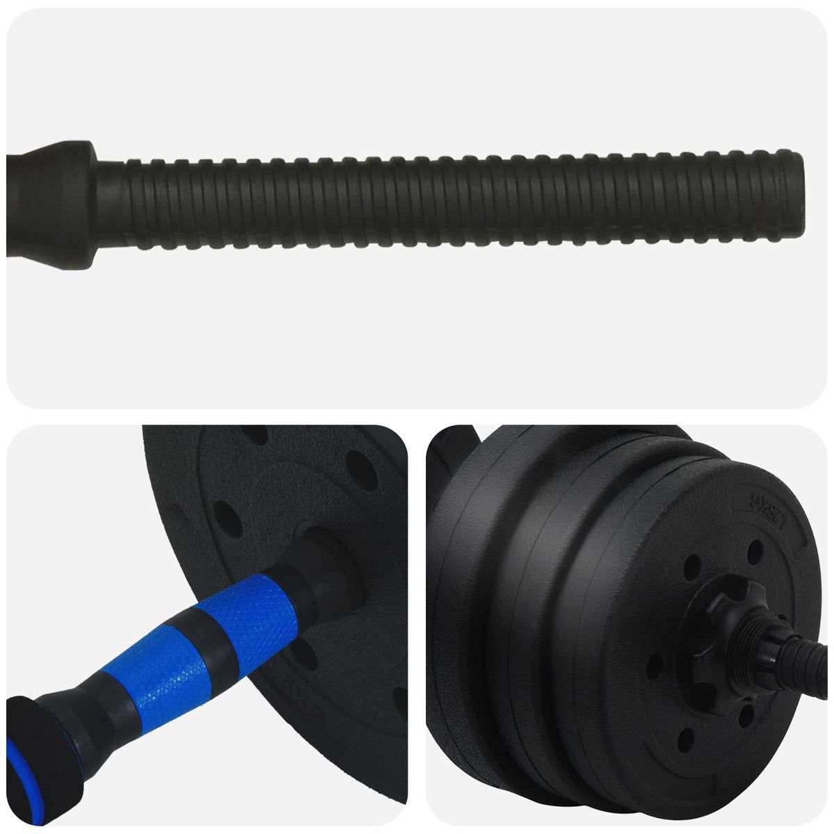 2-I-1 Manual Og Vektstang Sett 20Kg 20Kg Svart Og Blå