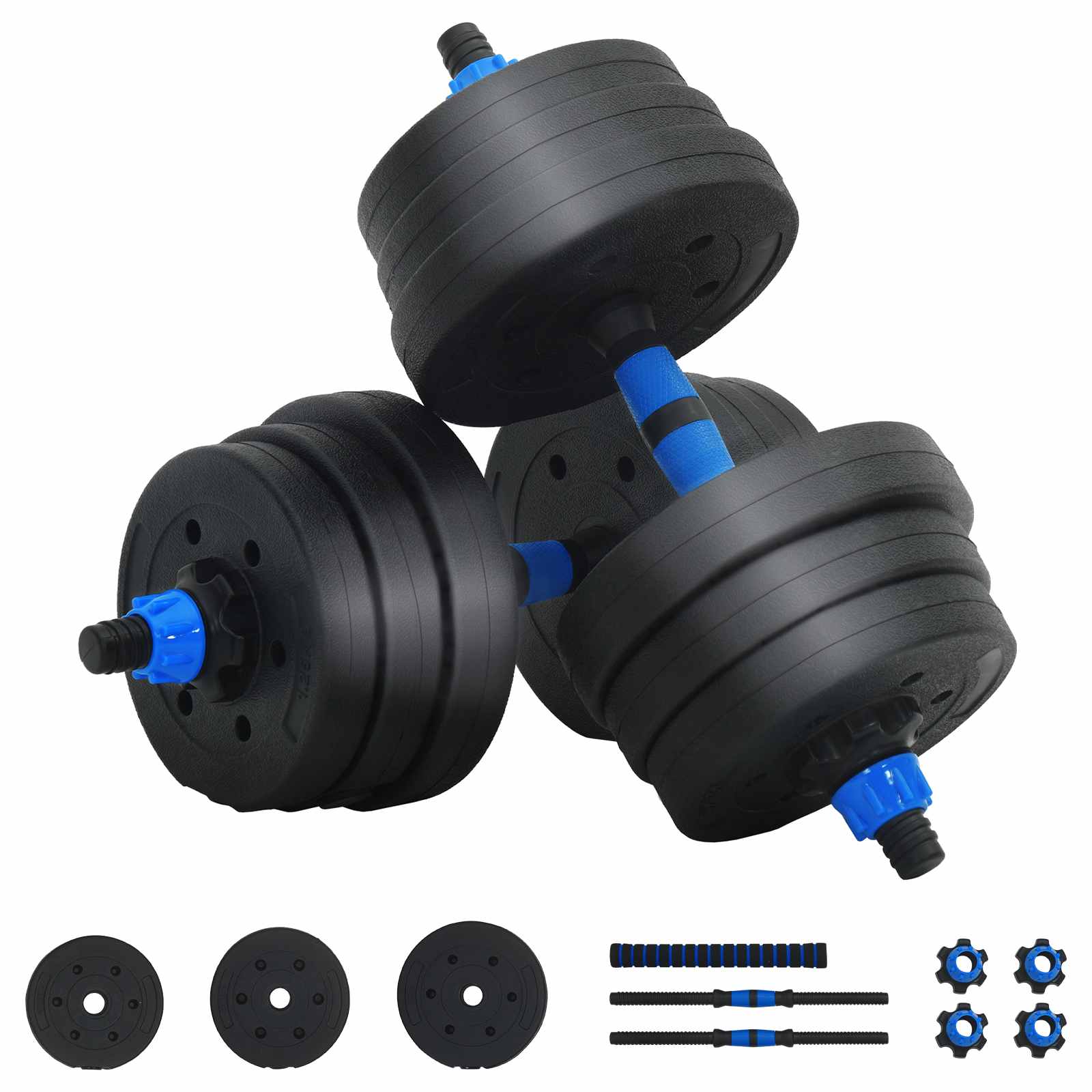 2-I-1 Manual Og Vektstang Sett 20Kg 20Kg Svart Og Blå