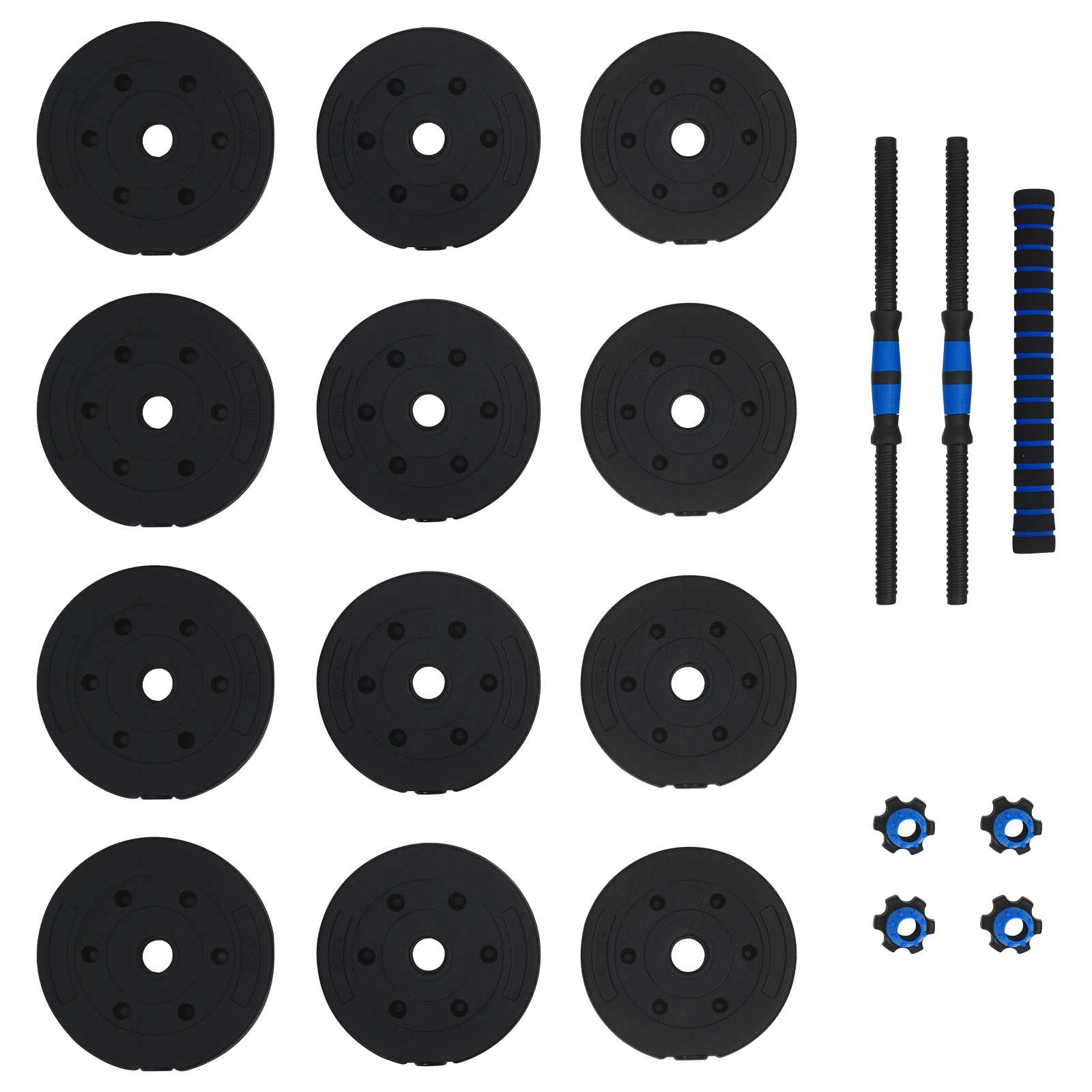 2-I-1 Manual Og Vektstang Sett 20Kg 20Kg Svart Og Blå