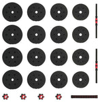 2-I-1 Manual Og Vektstang Sett 30Kg Svart Og Rød