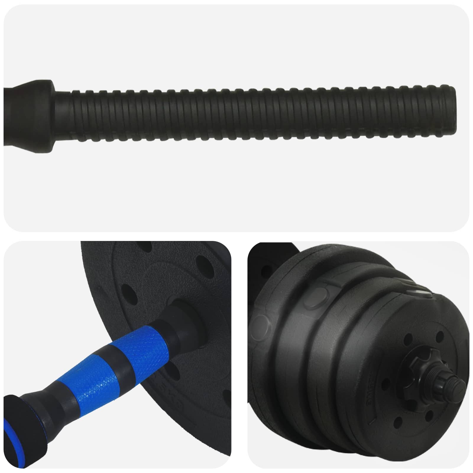 2-I-1 Manual Og Vektstang Sett 30Kg 30Kg Svart Og Blå