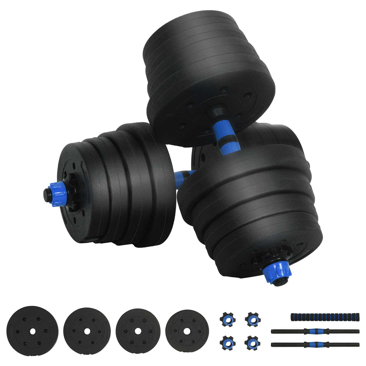 2-I-1 Manual Og Vektstang Sett 30Kg 30Kg Svart Og Blå