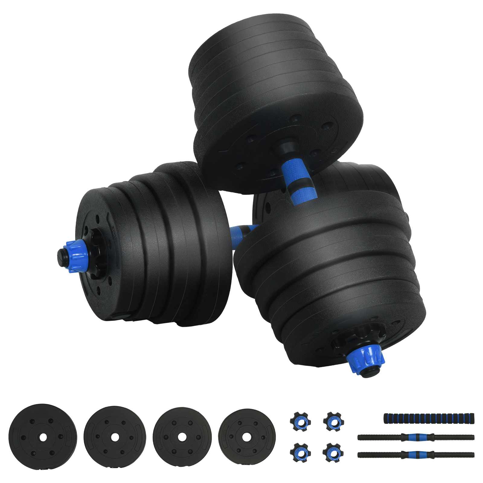 2-I-1 Manual Og Vektstang Sett 30Kg 30Kg Svart Og Blå