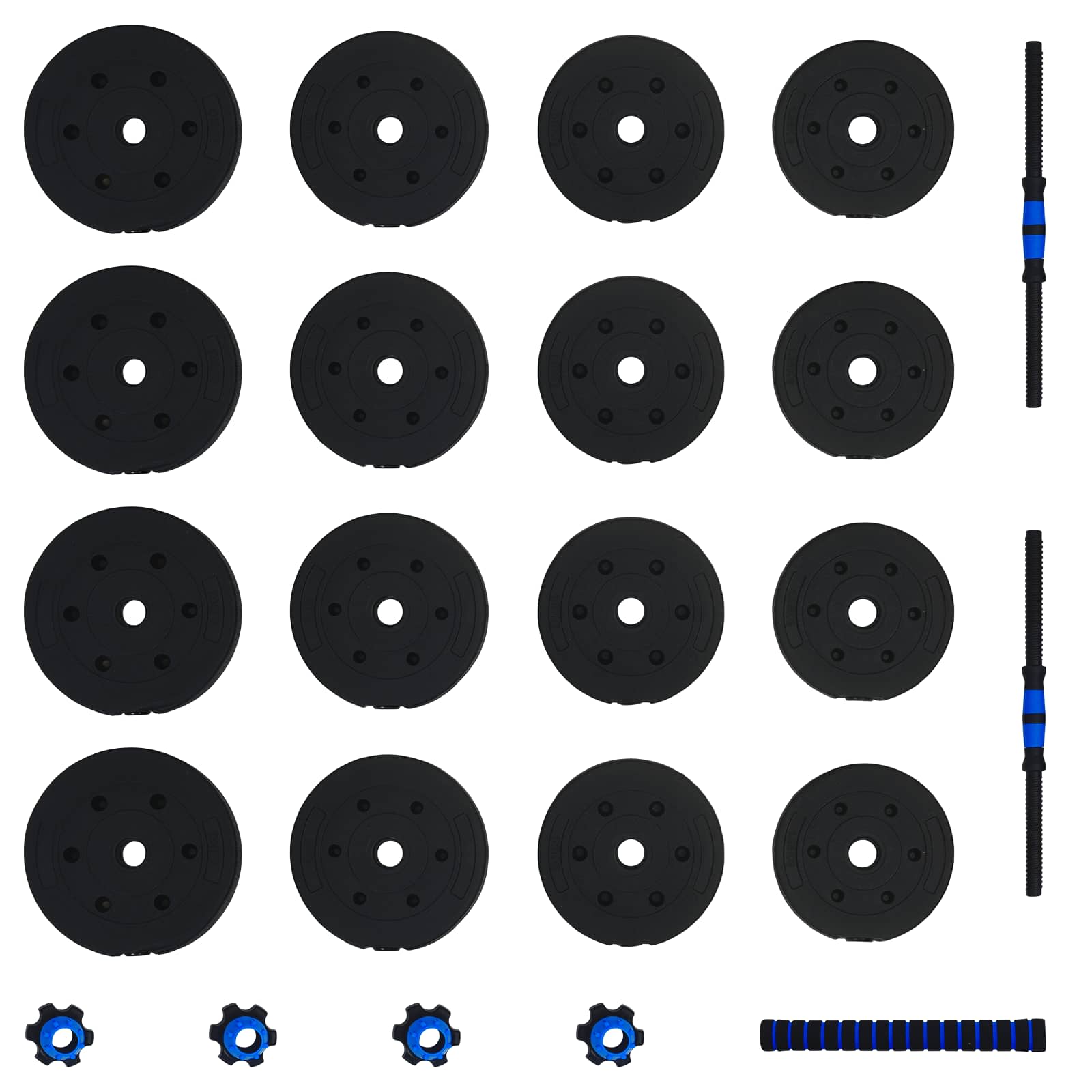 2-I-1 Manual Og Vektstang Sett 30Kg 30Kg Svart Og Blå