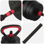 4-I-1 Manual, Vektstang Og Kettlebell Sett 20Kg 20Kg