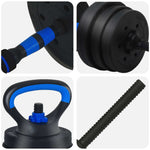 4-I-1 Manual, Vektstang Og Kettlebell Sett 20Kg 20Kg