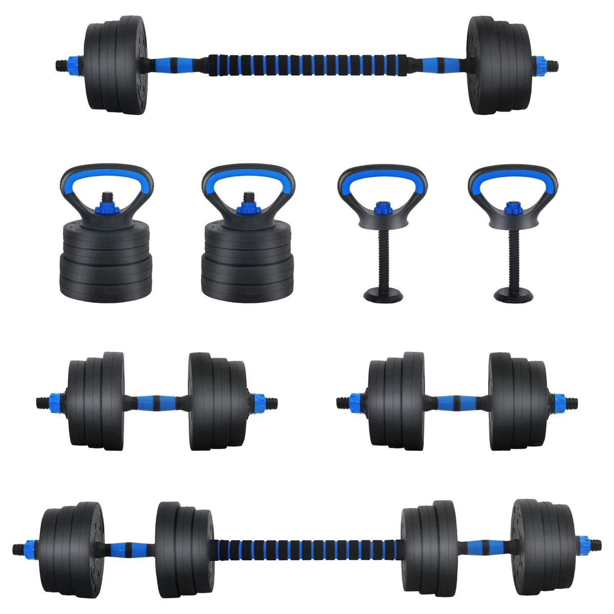 4-I-1 Manual, Vektstang Og Kettlebell Sett 20Kg 20Kg