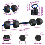 4-I-1 Manual, Vektstang Og Kettlebell Sett 20Kg 20Kg