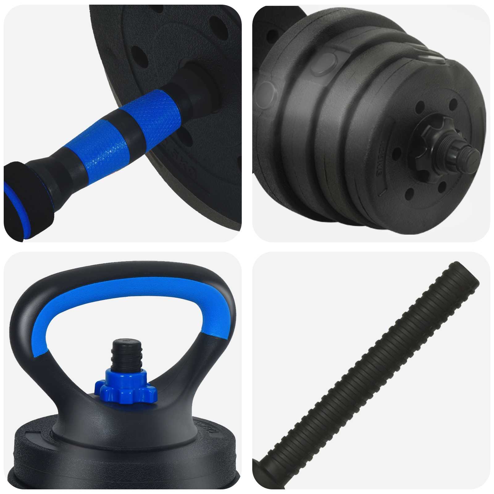 4-I-1 Manual, Vektstang Og Kettlebell Sett 30Kg 30Kg