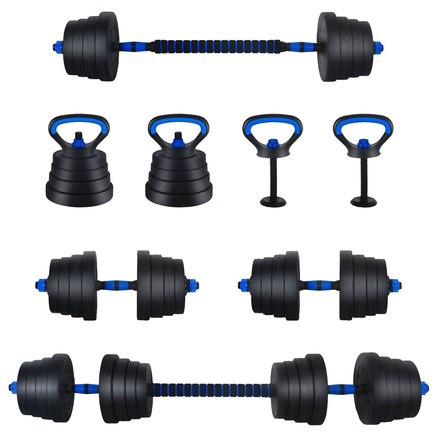 4-I-1 Manual, Vektstang Og Kettlebell Sett 30Kg 30Kg