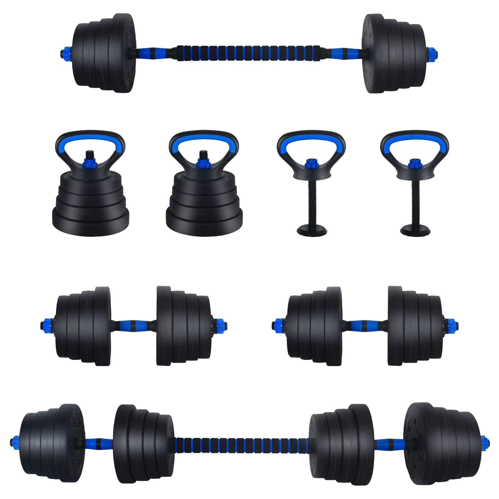 4-I-1 Manual, Vektstang Og Kettlebell Sett 30Kg 30Kg