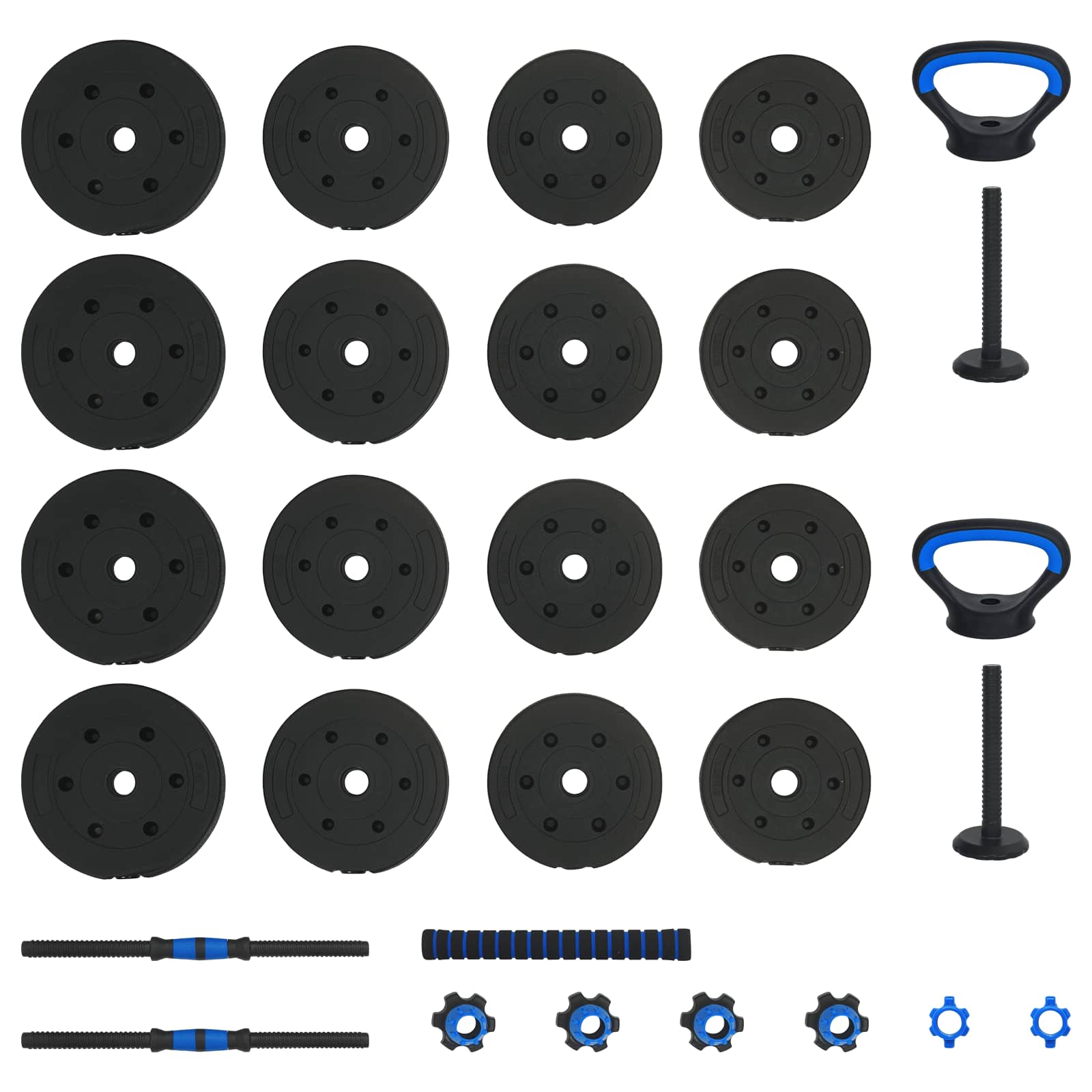 4-I-1 Manual, Vektstang Og Kettlebell Sett 30Kg 30Kg