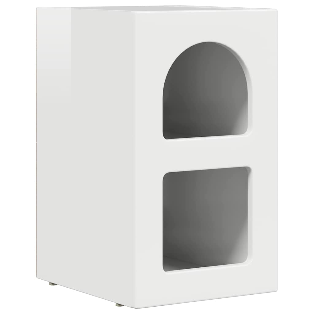 Nattbord 2 Pcs Høyglanset Hvit 29,5 X 35 X 50 Cm Konstruert Tre